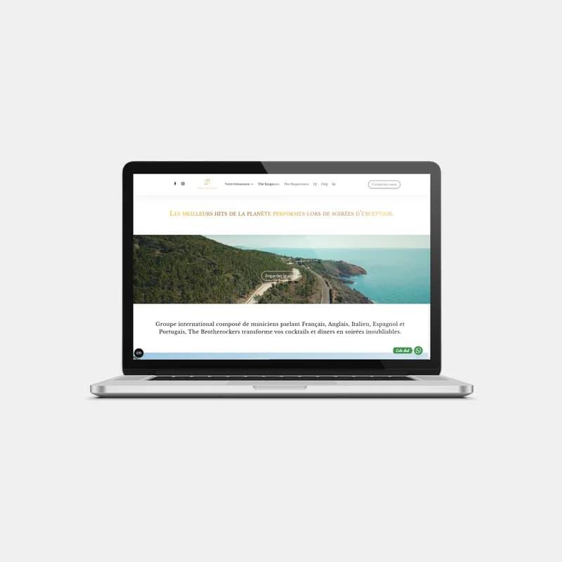 Sitio WordPress de Brotherockers con tracking de marketing implementado por Merliteam